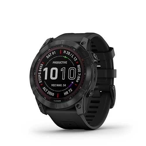 Garmin Fēnix 7X Sapphire - Black Titanium With Black Silicone Band 3 Garmin Fēnix 7X Sapphire - Black Titanium With Black Silicone Band - Image 3