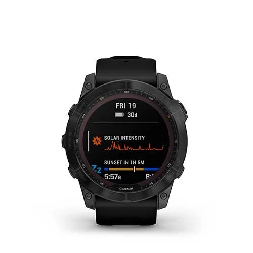 Garmin Fēnix 7X Sapphire - Black Titanium With Black Silicone Band 5 Garmin Fēnix 7X Sapphire - Black Titanium With Black Silicone Band - Image 5