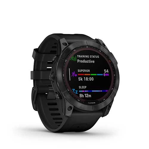 Garmin Fēnix 7X Sapphire - Black Titanium With Black Silicone Band 8 Garmin Fēnix 7X Sapphire - Black Titanium With Black Silicone Band - Image 8