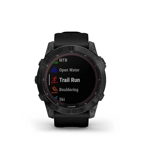 Garmin Fēnix 7X Sapphire - Black Titanium With Black Silicone Band 7 Garmin Fēnix 7X Sapphire - Black Titanium With Black Silicone Band - Image 7