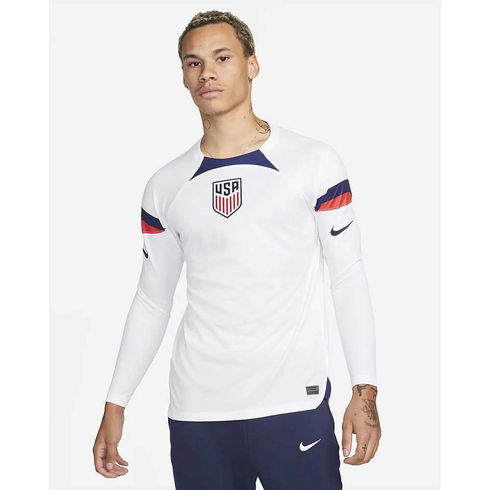 Nike Men's USA Dri-FIT Stadium Home Long Sleeve Jersey - White/Loyal Blue 1 Nike Men's USA Dri-FIT Stadium Home Long Sleeve Jersey - White/Loyal Blue