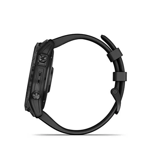 Garmin Fēnix 7X Sapphire - Black Titanium With Black Silicone Band 6 Garmin Fēnix 7X Sapphire - Black Titanium With Black Silicone Band - Image 6