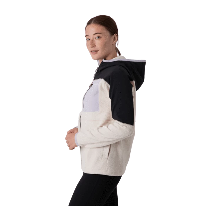 Cotopaxi Women's Abrazo Hooded Full-Zip Fleece Jacket - Black & Cream 4 Cotopaxi Women's Abrazo Hooded Full-Zip Fleece Jacket - Black & Cream - Image 4