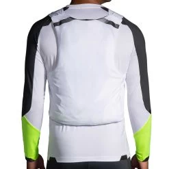 BROOKS Men's Run Visible Convertible Jacket - White/Asphalt/Nightlife -Sportswear Sales Store 211406 134 D10 Run Visible Convertible Jacket 1