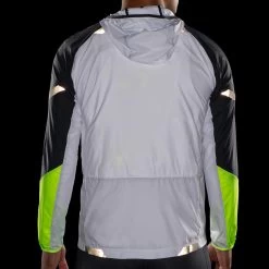 BROOKS Men's Run Visible Convertible Jacket - White/Asphalt/Nightlife -Sportswear Sales Store 211406 134 D7 Run Visible Convertible Jacket 2