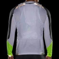 BROOKS Men's Run Visible Convertible Jacket - White/Asphalt/Nightlife -Sportswear Sales Store 211406 134 D8 Run Visible Convertible Jacket 1
