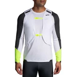 BROOKS Men's Run Visible Convertible Jacket - White/Asphalt/Nightlife -Sportswear Sales Store 211406 134 D9 Run Visible Convertible Jacket 1