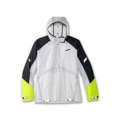 BROOKS Men's Run Visible Convertible Jacket - White/Asphalt/Nightlife