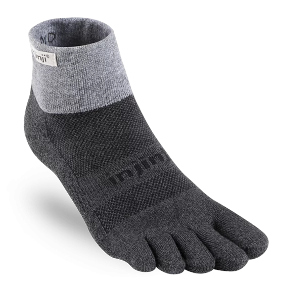 Injinji Unisex Trail Mid-Weight Mini Crew Sock - Granite 1 Injinji Unisex Trail Mid-Weight Mini Crew Sock - Granite
