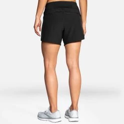 BROOKS Women's Chaser 5" 2-in-1 Short - Black -Sportswear Sales Store 221465 001 MB Chaser 5in Short CF F21