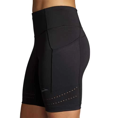 BROOKS Women's Method 8" Short Tight - Black 3 BROOKS Women's Method 8" Short Tight - Black - Image 3