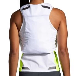 BROOKS Women's Run Visible Convertible Jacket - White/Asphalt/Nightlife -Sportswear Sales Store 221560 134 D10 Run Visible Convertible Jacket