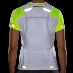 BROOKS Women's Run Visible Convertible Jacket - White/Asphalt/Nightlife -Sportswear Sales Store 221560 134 D8 Run Visible Convertible Jacket