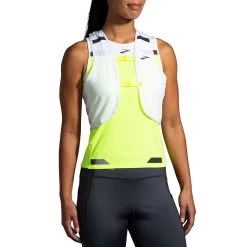 BROOKS Women's Run Visible Convertible Jacket - White/Asphalt/Nightlife -Sportswear Sales Store 221560 134 D9 Run Visible Convertible Jacket