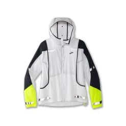 BROOKS Women's Run Visible Convertible Jacket - White/Asphalt/Nightlife