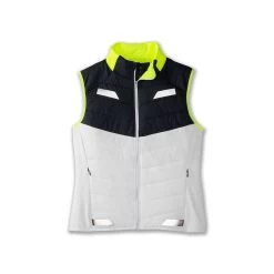 BROOKS Women's Run Visible Insulated Vest - White/Asphalt/Nightlife