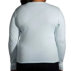 BROOKS Women's Distance Long Sleeve 2.0 - Htr Lt Slate/Run Your Own Way -Sportswear Sales Store 221610 487 MB Distance Long Sleeve 2