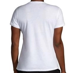 BROOKS Women's Distance Short Sleeve 2.0 - White/RH Mosaic -Sportswear Sales Store 221614 176 MB Distance Short Sleeve 2