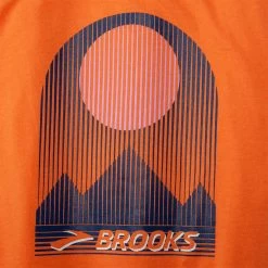BROOKS Women's Distance Short Sleeve 2.0 - Htr Bright Orange/Eclipse -Sportswear Sales Store 221614 880 D1 Distance Short Sleeve 2