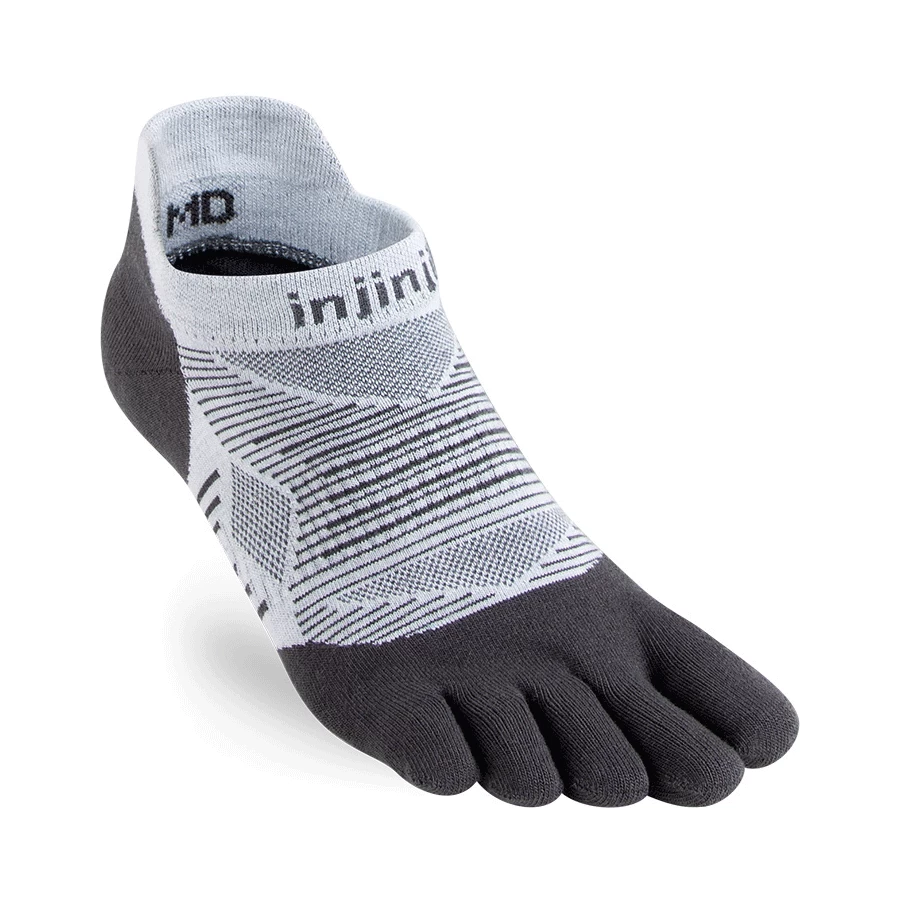 Injinji Unisex Run Lightweight No Show Coolmax Socks - Gray 1 Injinji Unisex Run Lightweight No Show Coolmax Socks - Gray