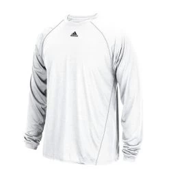 ADIDAS Men's Climalite Long Sleeve Tee - White
