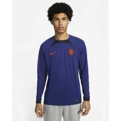 Nike Men's Netherlands 2022/23 Away Long Sleeve Away Jersey - Deep Royal/Black