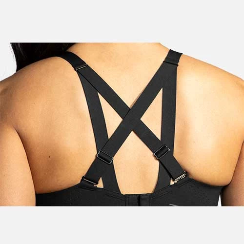 BROOKS Women's Dare Underwire Run Bra - Black 2 BROOKS Women's Dare Underwire Run Bra - Black - Image 2