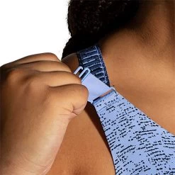 BROOKS Women's Dare Racerback 2.0 Run Bra - Blue Lavender Terrain Print -Sportswear Sales Store 350085 484 D2 Dare Racerback Run Bra 2