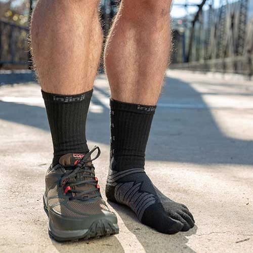 Injinji Men's Ultra Run Crew Sock - Obsidian 3 Injinji Men's Ultra Run Crew Sock - Obsidian - Image 3