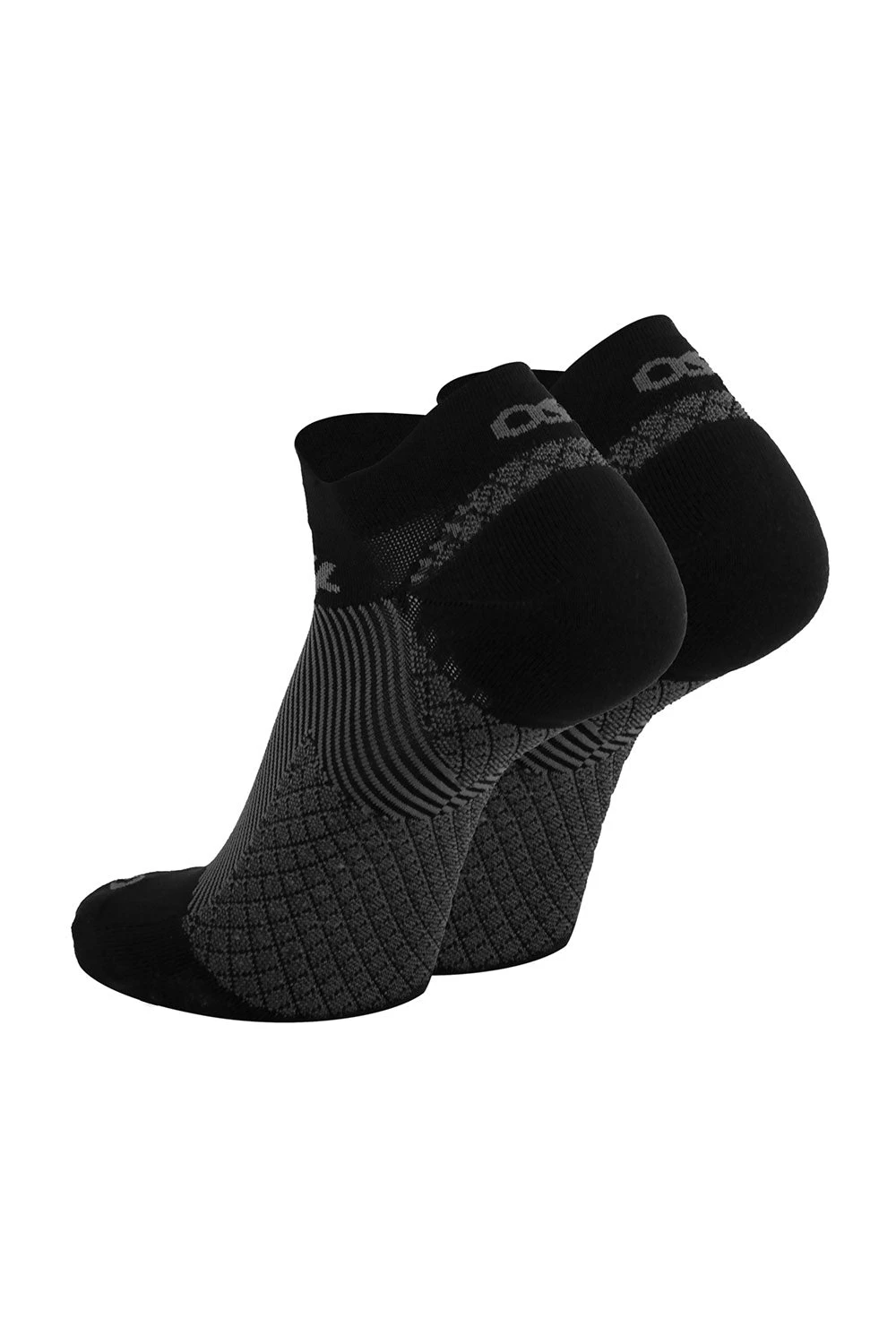 FS4 Plantar Fasciitis No Show Double Tab Socks - Black/Grey 1 FS4 Plantar Fasciitis No Show Double Tab Socks - Black/Grey