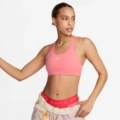 Women's Nike Dri-Fit Swoosh Pad Bra - Coral Chalk