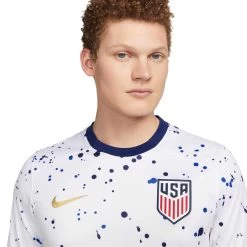 Men's USMNT 2023 Stadium Home Nike Dri-FIT Soccer Jersey - White/Metallic Gold -Sportswear Sales Store AURORA DR3972 100 PHSYM001 2000