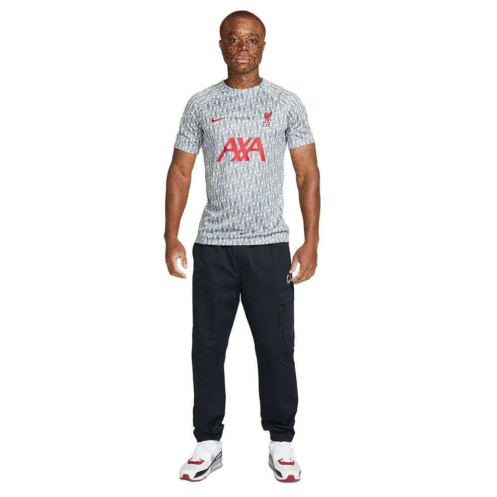 Nike Men's Liverpool FC Prematch Short Sleeve - Wolf Grey/Tough Red 5 Nike Men's Liverpool FC Prematch Short Sleeve - Wolf Grey/Tough Red - Image 5