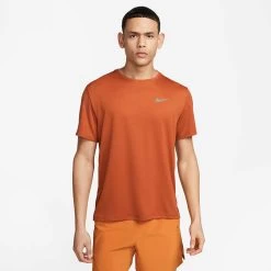 Men's Nike Dri-Fit Uv Miler Short Sleeve Top - Dark Russet