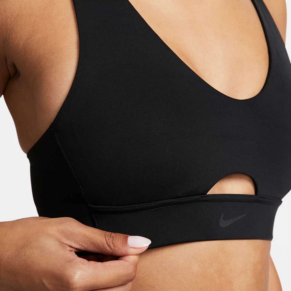 Women's Nike Indy Plunge Cutout Bra - Black/Dark Smoke Grey 4 Women's Nike Indy Plunge Cutout Bra - Black/Dark Smoke Grey - Image 4