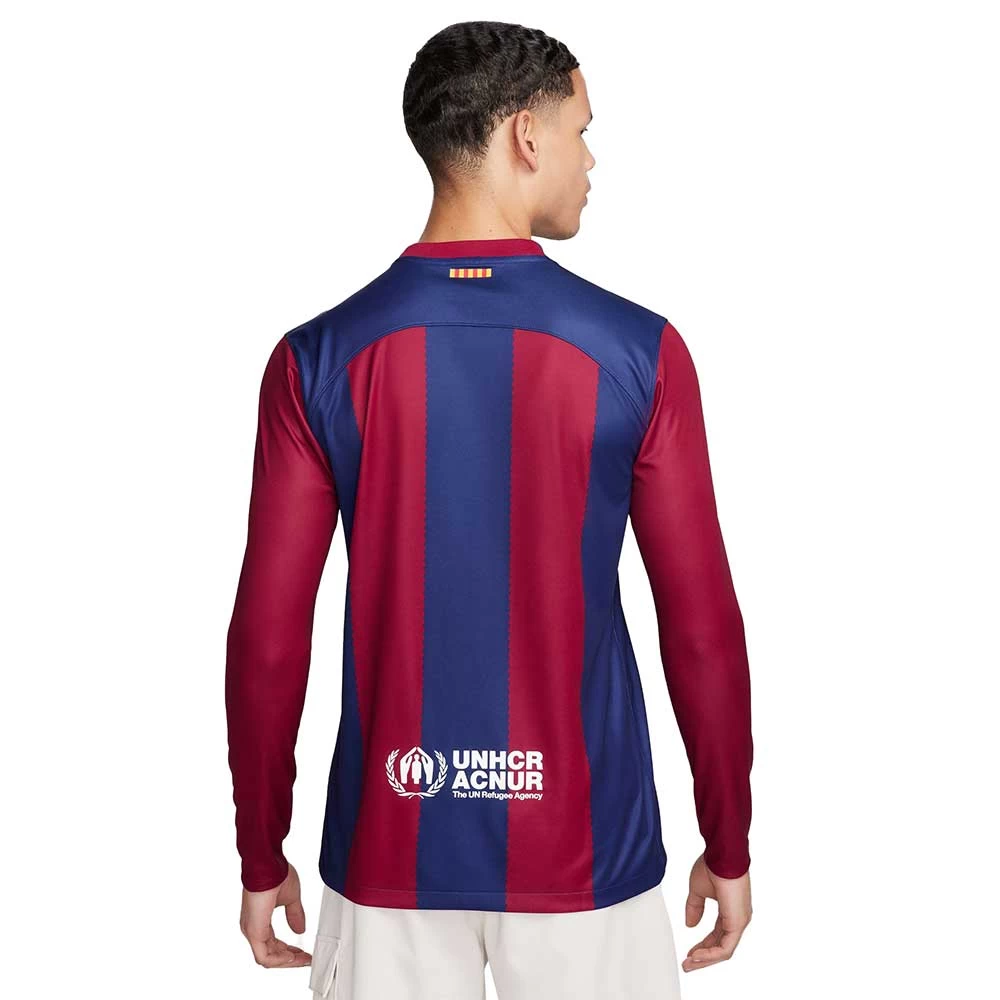 Men's FC Barcelona 2023/24 Stadium Home Nike Dri-FIT Long-Sleeve Soccer Jersey- Deep Royal Blue/Noble Red/White 2 Men's FC Barcelona 2023/24 Stadium Home Nike Dri-FIT Long-Sleeve Soccer Jersey- Deep Royal Blue/Noble Red/White - Image 2