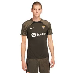 Men's FC Barcelona Strike Nike Dri-FIT Knit Soccer Top- Sequoia/Black/White
