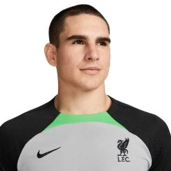 Men's Liverpool FC Strike Nike Dri-FIT Knit Soccer Top - Wolf Grey/Poison Green/Black -Sportswear Sales Store AURORA DX3020 013 PHSYM001 2000 1