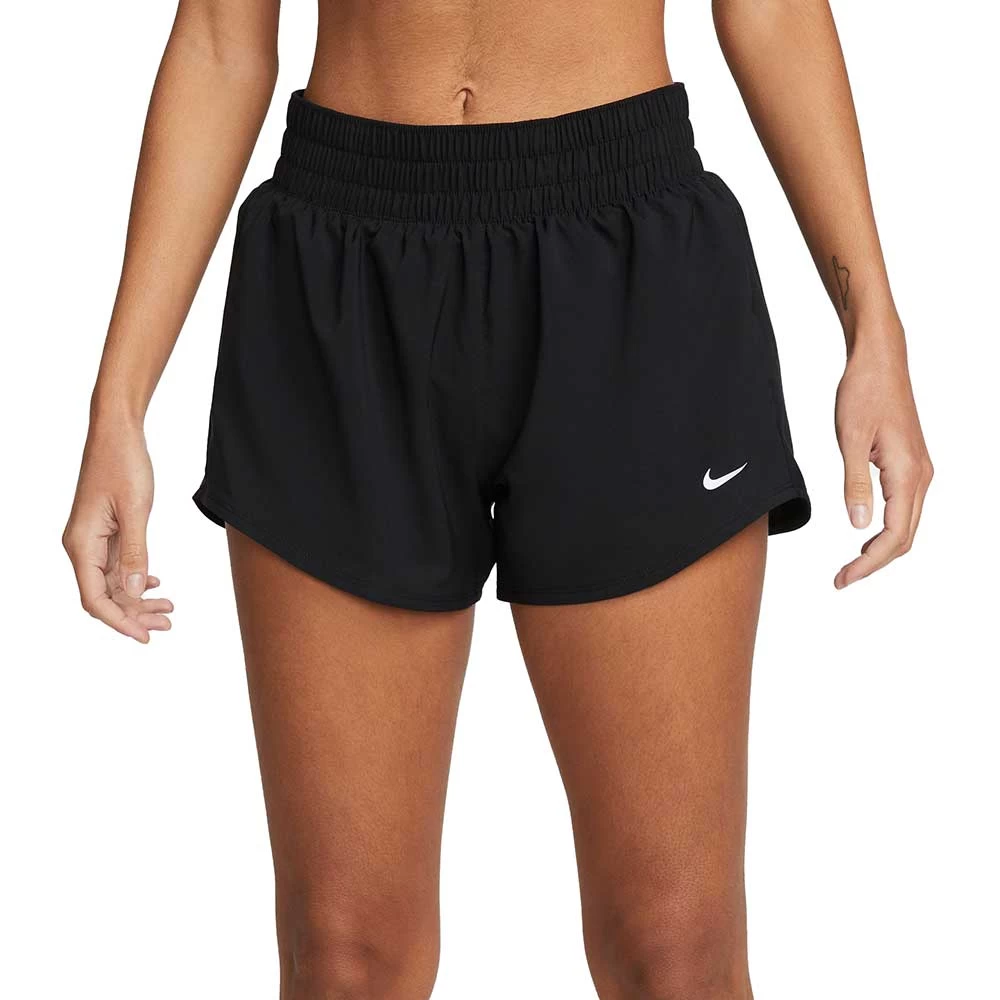 Women's Nike One Dri-Fit Mid Rise 3in Short - Black 2 Women's Nike One Dri-Fit Mid Rise 3in Short - Black - Image 2
