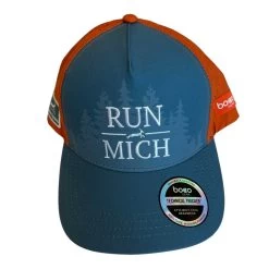 Women's RUN MICH Gazelle Trees Running Trucker - Blue/Burnt Orange