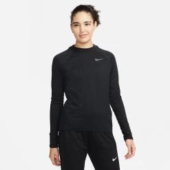 Women's Nike Therma-FIT Element Running Crew - Black/Reflective Silver
