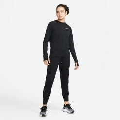 Women's Nike Therma-FIT Element Running Crew - Black/Reflective Silver -Sportswear Sales Store DD6779 010 PHSYM005 2000