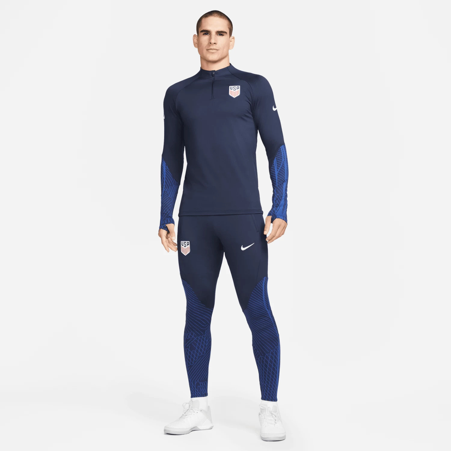 Nike Men's USA DF Strike Drill Top -Obsidian/Bright Blue/White 5 Nike Men's USA DF Strike Drill Top -Obsidian/Bright Blue/White - Image 5
