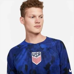 Men's Nike USA Dri-Fit 2022/23 Stadium Away Long Sleeve Jersey - Bright Blue/White 7 Men's Nike USA Dri-Fit 2022/23 Stadium Away Long Sleeve Jersey - Bright Blue/White -Sportswear Sales Store DN0671 452 PHSYM001