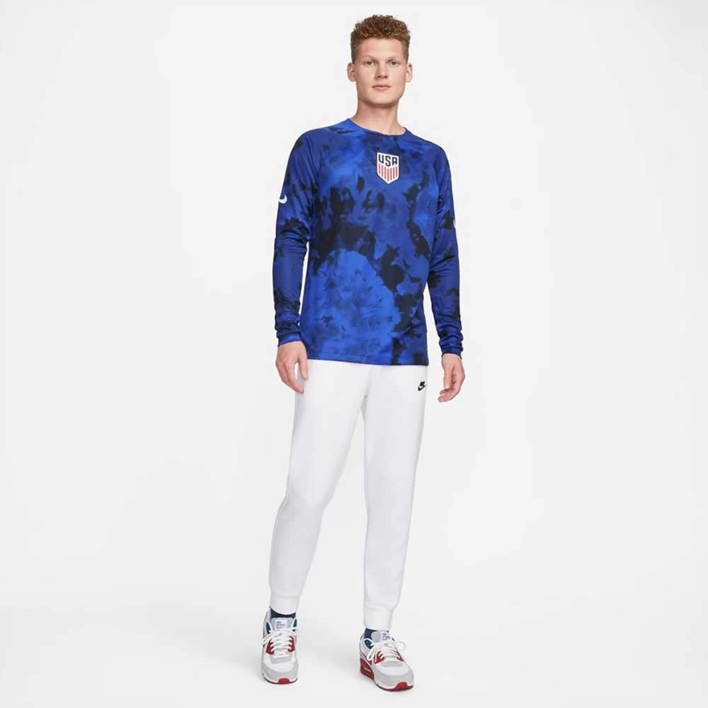 Men's Nike USA Dri-Fit 2022/23 Stadium Away Long Sleeve Jersey - Bright Blue/White 2 Men's Nike USA Dri-Fit 2022/23 Stadium Away Long Sleeve Jersey - Bright Blue/White - Image 2