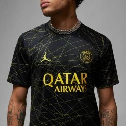 Nike Men's Paris Saint-Germain 2023/24 Stadium Fourth Jersey - Black/Tour Yellow -Sportswear Sales Store DR3969 011 PHSYM002