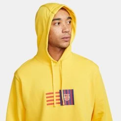 Nike Men's FC Barcelona Club Hoodie -Amarillo/Deep Royal Blue -Sportswear Sales Store DX4755 728 PHSYM005 1