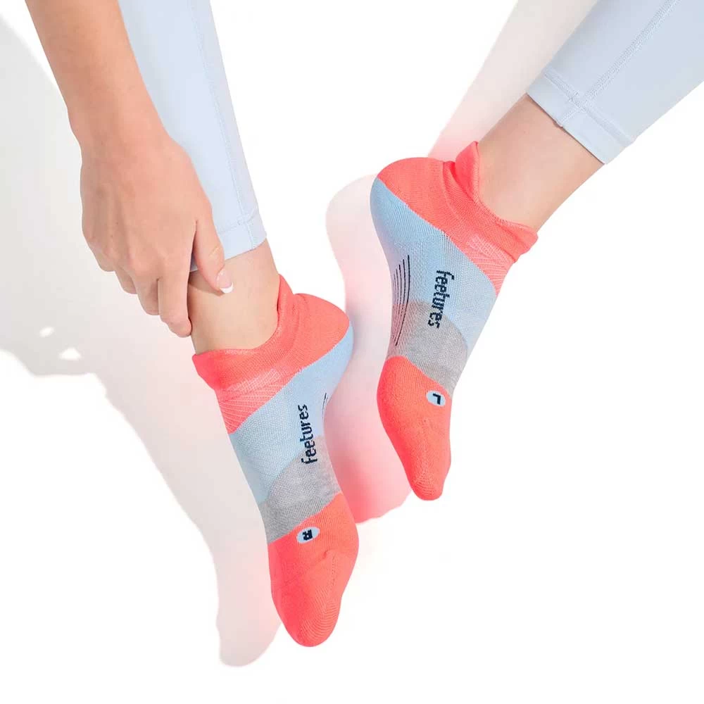 Feetures Unisex Elite Ultra Light No Show Tab Socks - Climb Coral 3 Feetures Unisex Elite Ultra Light No Show Tab Socks - Climb Coral - Image 3