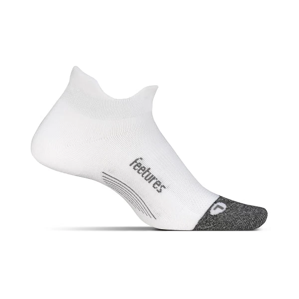 Feetures Unisex Elite Light Cushion No Show Tab Sock - White 1 Feetures Unisex Elite Light Cushion No Show Tab Sock - White