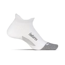 Feetures Unisex Elite Max Cushion No Show Tab Sock - White